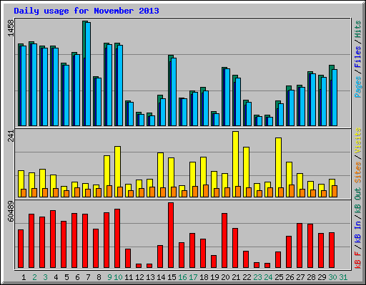 Daily usage for November 2013