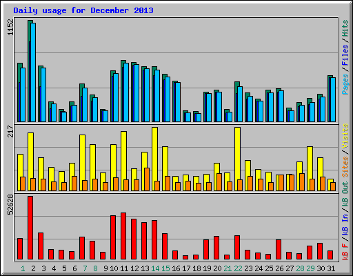 Daily usage for December 2013