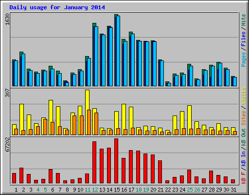 Daily usage for January 2014
