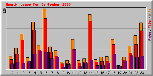 Hourly usage for September 2008