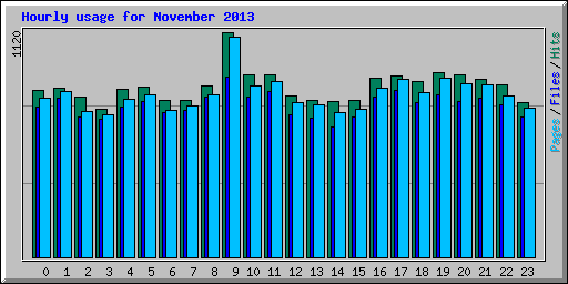 Hourly usage for November 2013