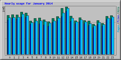 Hourly usage for January 2014