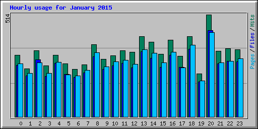 Hourly usage for January 2015